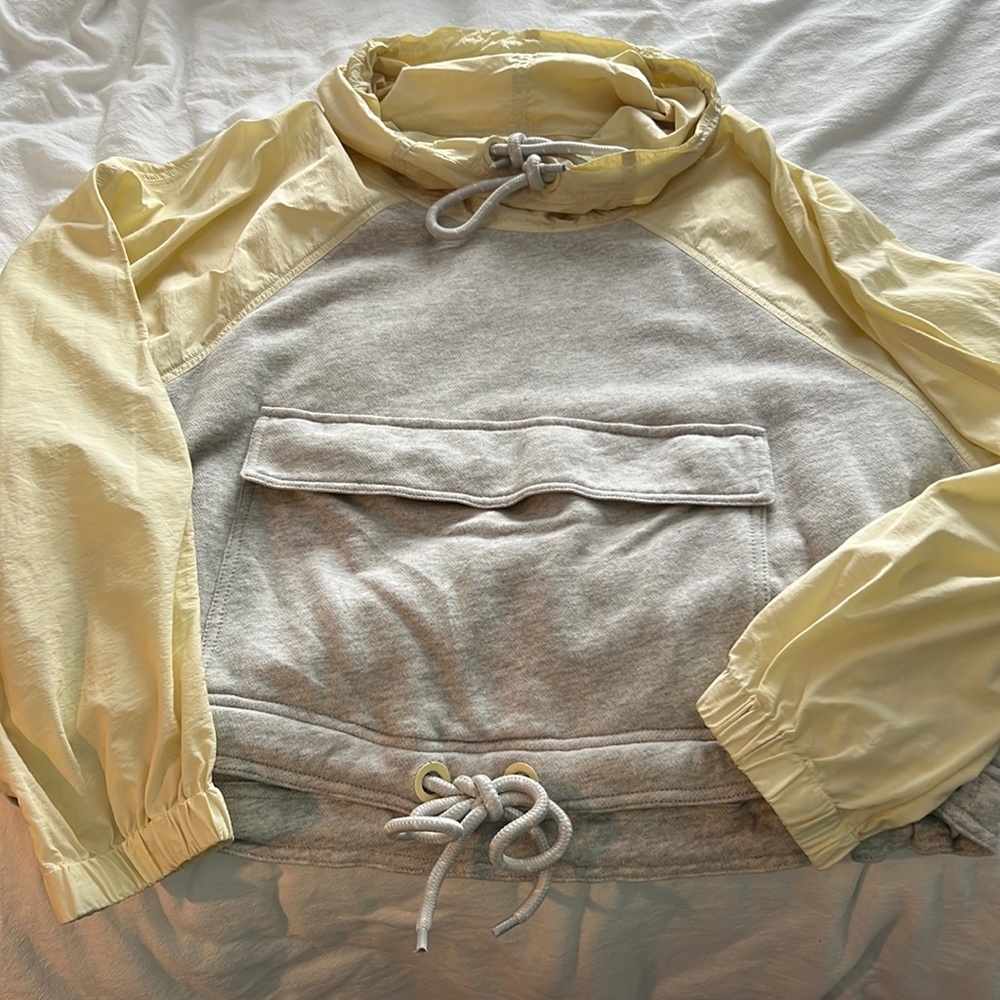 We the free yellow and gray sweatshirt